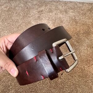 Torino Mens Brown Genuine Harness Leather Belt Size 36 Made in USA 5299L